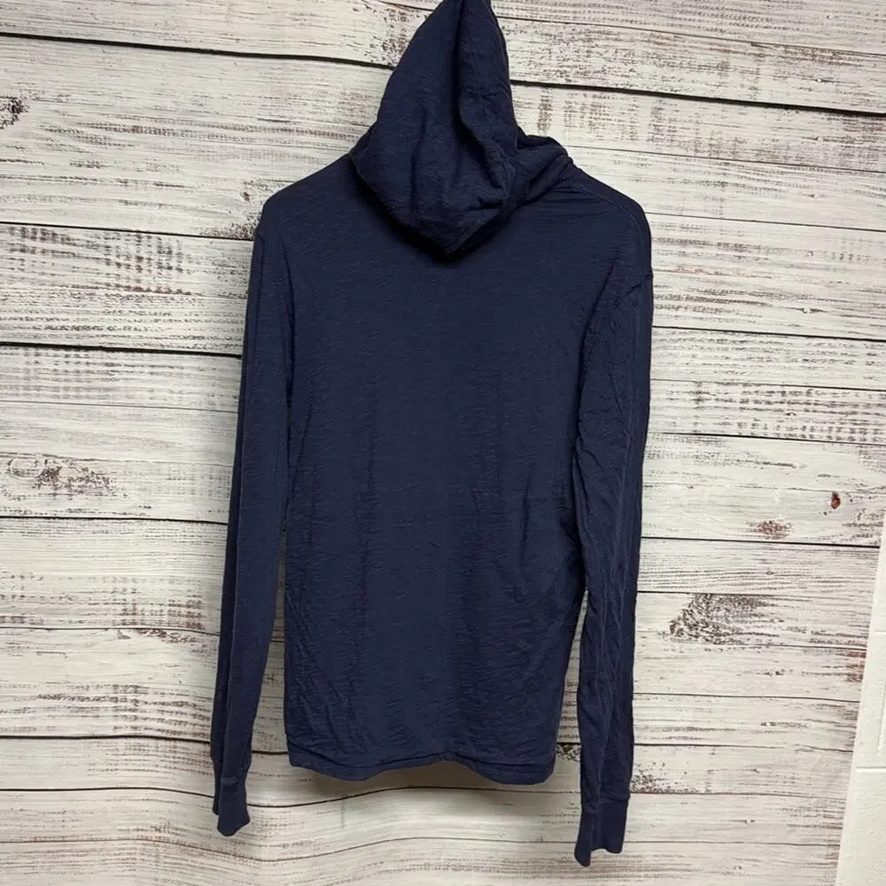 Polo Ralph Lauren Men's Hooded Henley Shirt Blue Medium